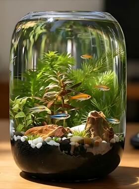 直筒大口径加厚玻璃花瓶生态瓶