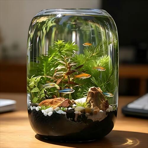 直筒大口径加厚玻璃花瓶生态瓶