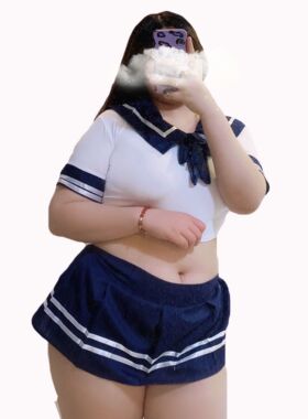 double sexy大码胖mm水手风清纯校园学生200斤制服甜美制服睡裙