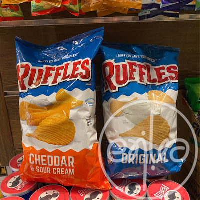 香港代购美国进口 Lay's乐事RUFFLES莱芙士波浪纹薯片零食 184g
