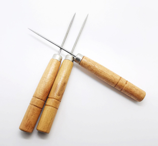 手工DIY皮革布料鞋锥辅助工具千枚通 木柄锥子缝纫助手定位钻孔器