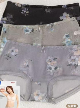 2条 富妮来新款网纱女内裤速干中腰性感蕾丝边艾维包臀裤头夏4273