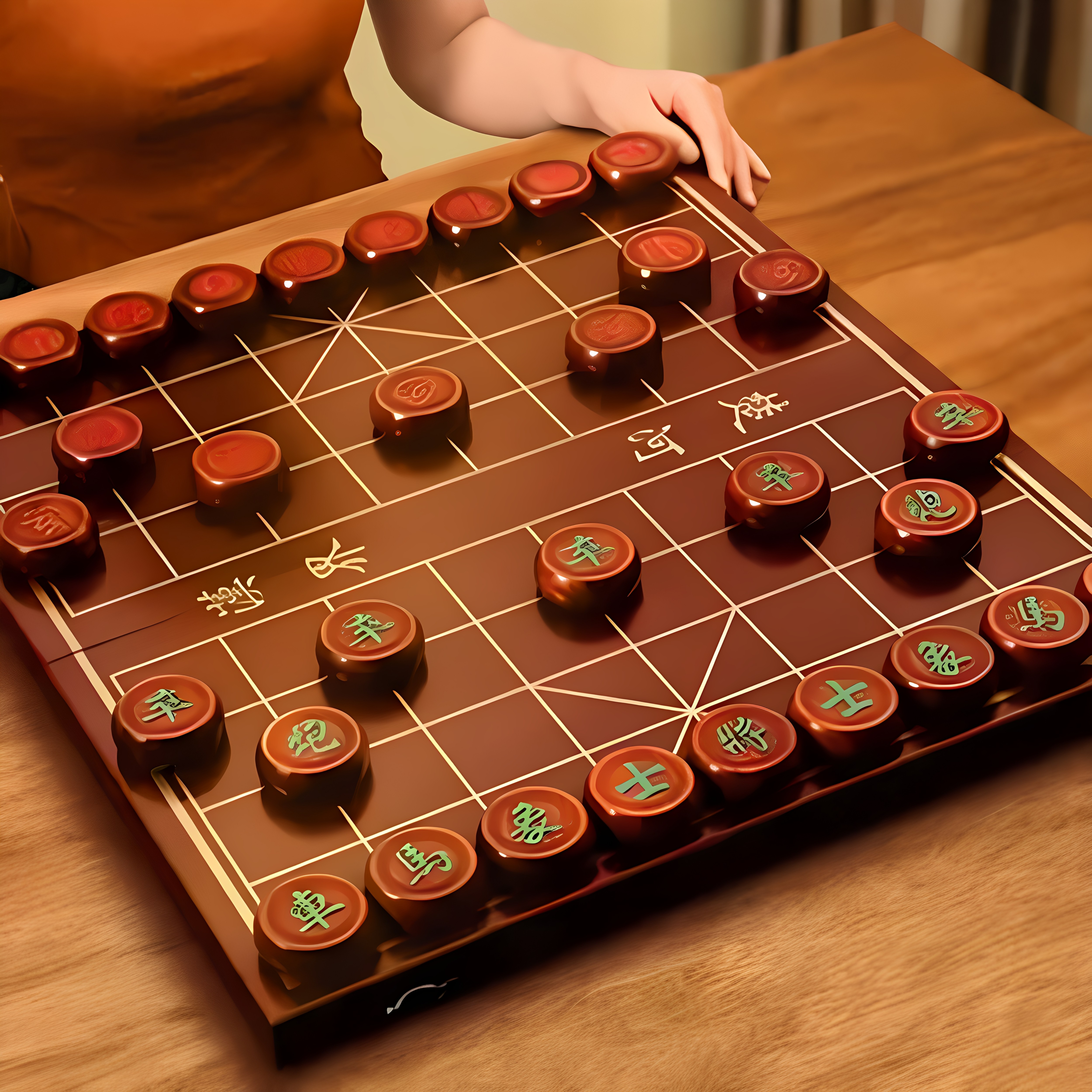中国象棋实木带木质棋盘老人学生成人儿童便携式套装榉木棋子象棋