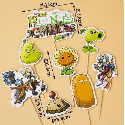 植物大战僵尸蛋糕装饰插件卡通儿童可爱甜品台生日快乐插牌,节庆用品/礼品,蛋糕/烘焙装饰用品,淘宝优惠券,粉丝福利购,淘宝优惠卷