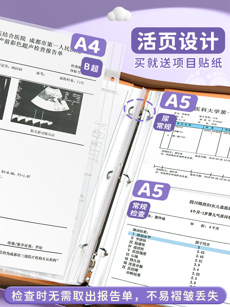 임신 검진 수납책자 산전 검진 수납 책자 핸드백 임신 파일 책자 산전 검진 보고서 싱글 드래곤 베이비 임산부 B-초음파 수납 책자 임신 초기 용품 산전 검진 정보 수납 가방 폴더