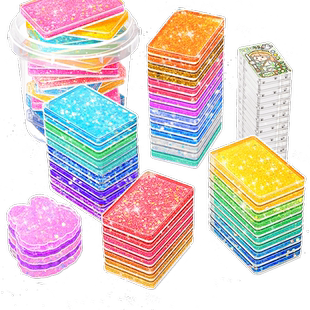 流沙咕卡砖异形奶油胶咕卡套装女孩儿童玩具diy材料全套麻将砖块豪华版大号古卡酷卡贴纸便宜估卡咕卡盘发夹