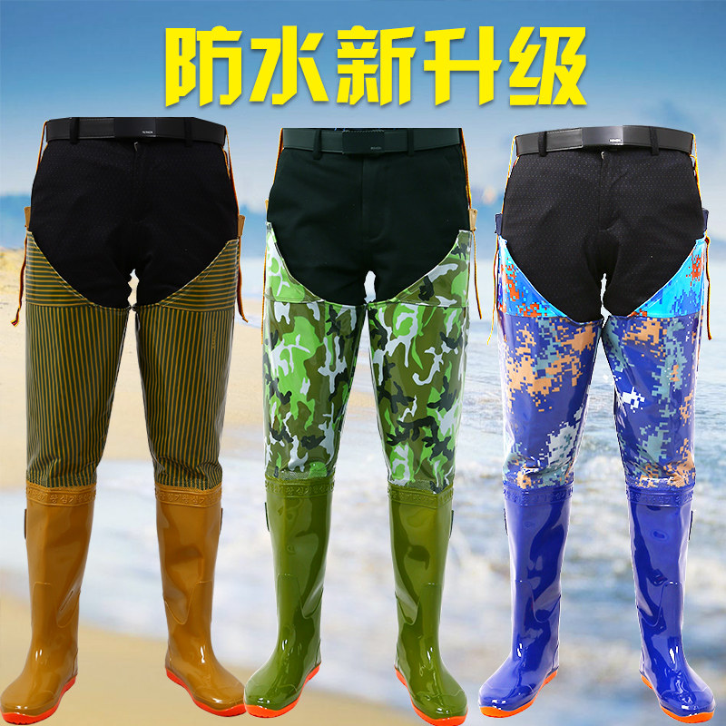 男女软平底插秧靴高筒过膝雨鞋水田靴长筒雨靴下水靴钓鱼靴稻田靴