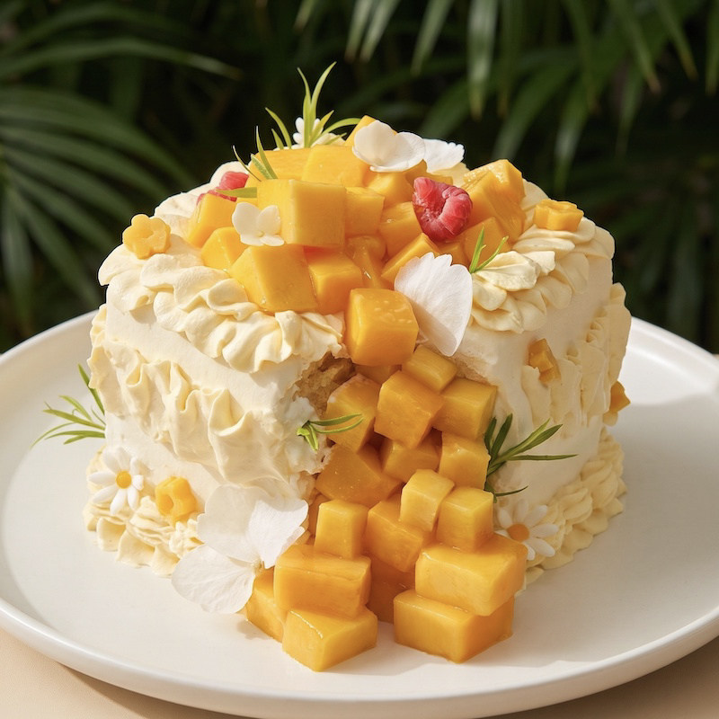 【芒果小方】CC CAKE清爽夏日杨枝甘露芒果多多动物奶油蛋糕