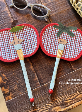可爱格纹卡通蔬果小蒲扇便携拍照道具夏天降温扇子