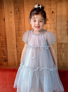 断码清货连衣裙2025夏季新款儿童洋气小女孩生日礼服裙网纱公主裙