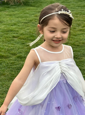 女童连衣裙2025新款洋气可爱女孩网纱裙时尚儿童公主裙