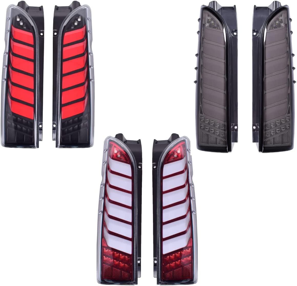 HIACE200适用丰田海狮2014 2018 2019LED尾灯流水灯黑红茶色包邮