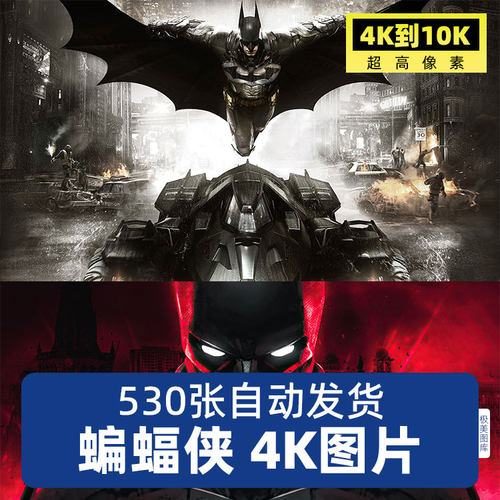 DC蝙蝠侠哥谭高清4K8K竖海报手机桌面壁纸图片绘画参考素材