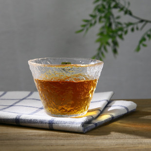 现货 日本进口津轻初雪茶杯小雪品茗杯透明纯手工制耐热玻璃酒杯