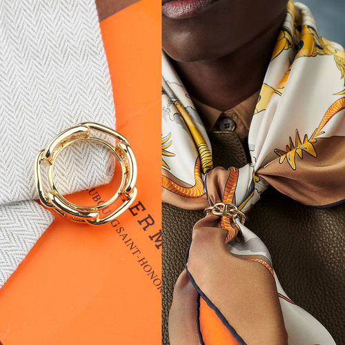 百搭纯铜女士两用丝巾扣环不勾丝