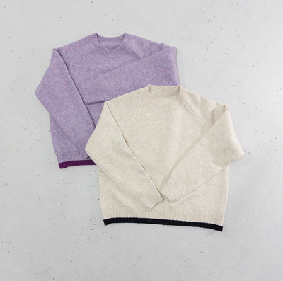 含羊毛简约杂色毛衣#0119.10点~柔软质感亲肤小众撞色针织衫