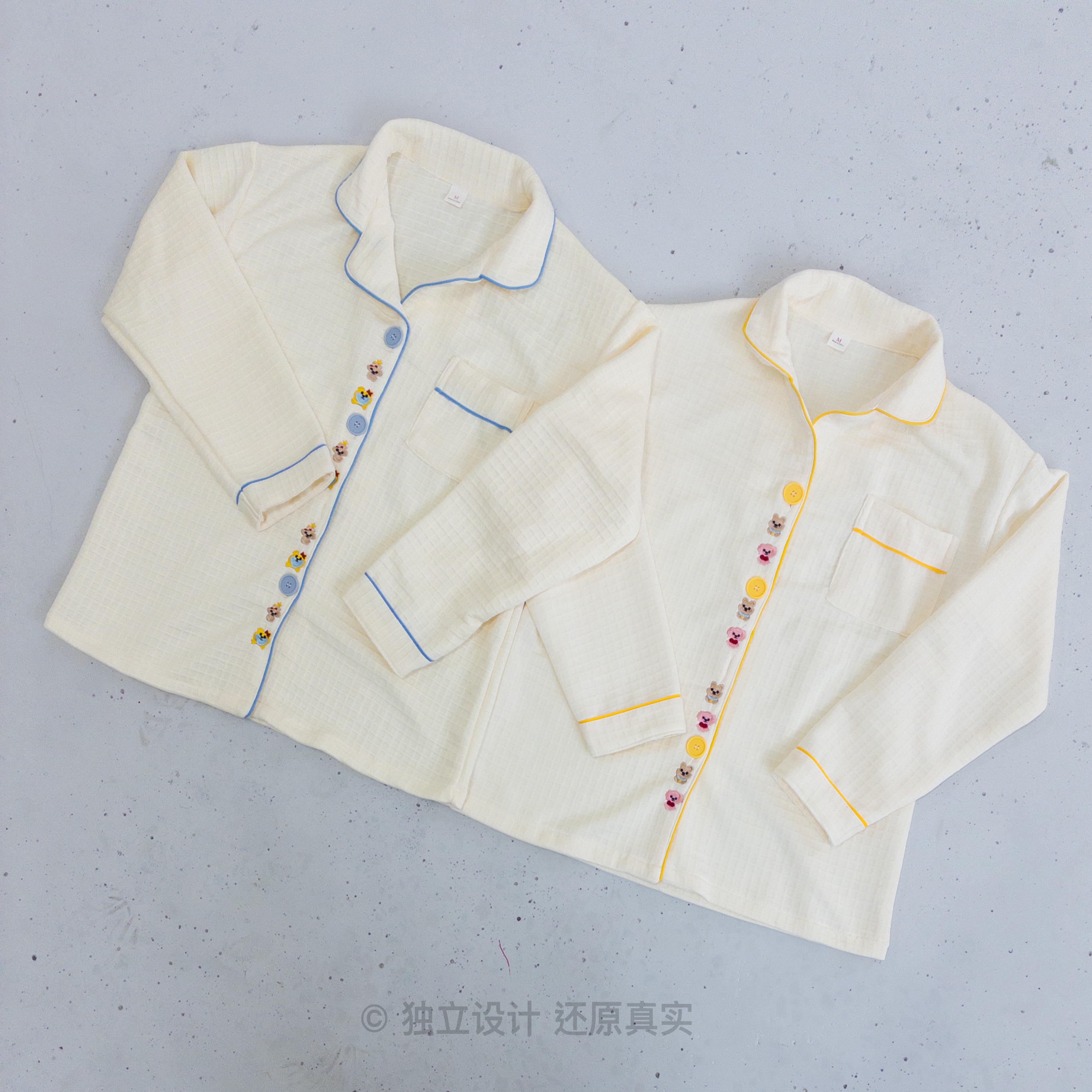 可爱小狗家居服#1208.10点上新*可爱华夫格简约清新显气色