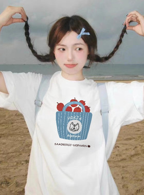 宝藏cang白色短袖T恤女2026夏季新款230g纯棉体恤半袖上衣服ins潮