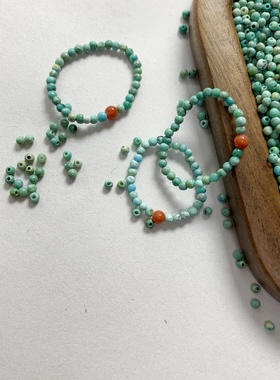 新中式原矿绿松石南红女士指环