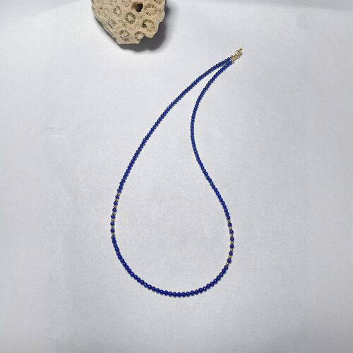 青金石小米珠新中式素圈简约项链
