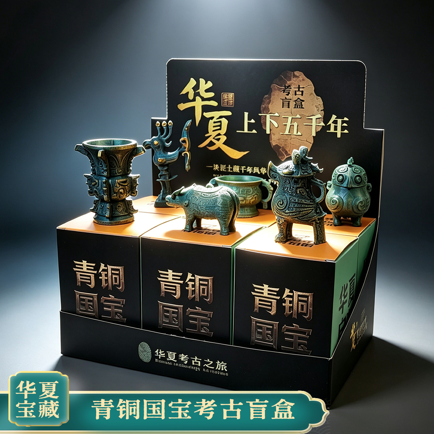 国宝青铜器考古盲盒博物馆挖掘玩具历史文物挖宝藏挖土寻宝新礼物