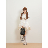 新款 玛丽珍日记 冬季 日系doll感毛绒斗篷外套蝴蝶结连衣裙三件套