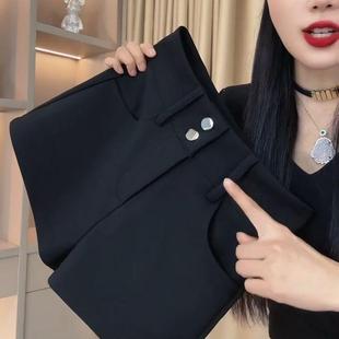 休闲百搭高腰显瘦打底靴短裤 时尚 女 加绒短裤 黑色外穿2025秋冬新款