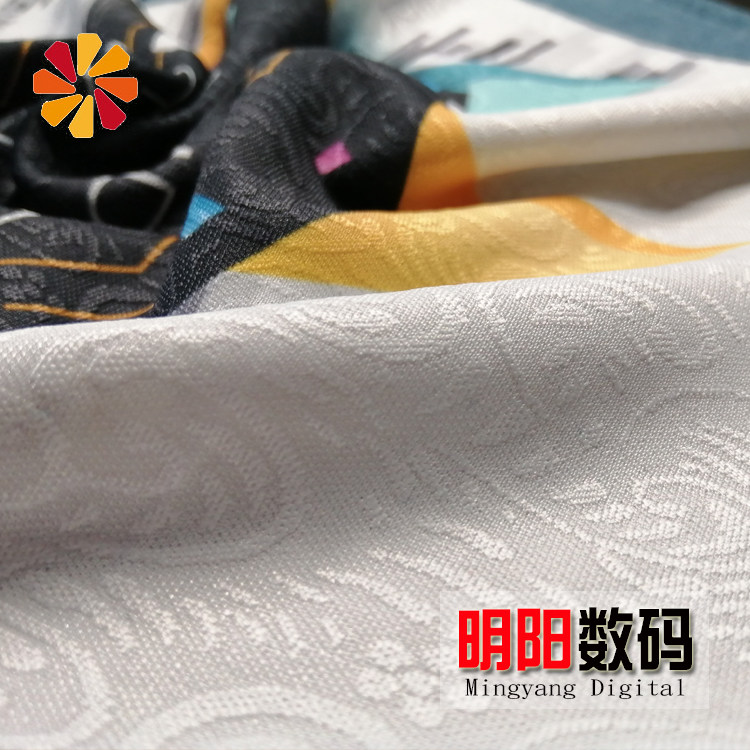 66号四面弹针织提花肌理布料厚实上色好数码印花加工专用面料高性价比高么？