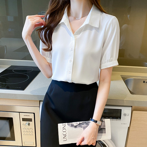 夏季白衬衫女小衫职业气质上衣
