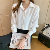 面试正装 春季 小衫 女设计感小众长袖 衬衣宽松工作服上衣 职业白衬衫