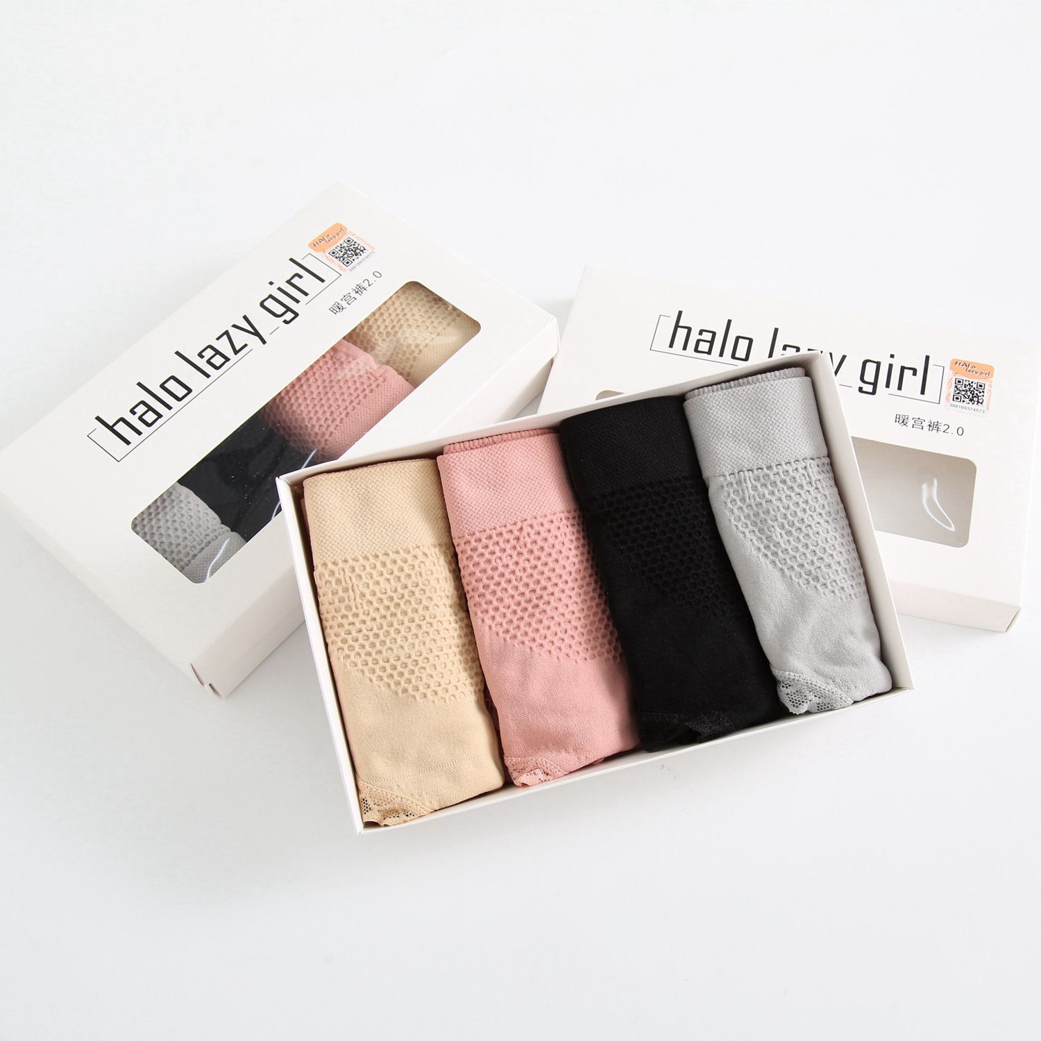 3D立体蜂巢无缝收腹提臀内裤女塑身舒适中腰棉档女三角裤