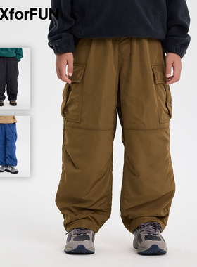 MAXforFUN童装秋冬儿童加绒防风裤侧口袋保暖长裤子户外男女童