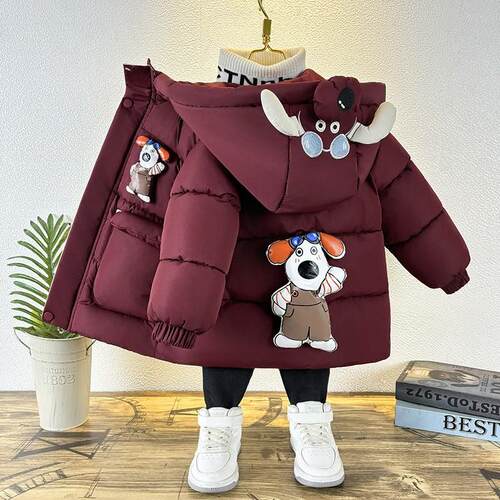 冬季男童加绒加厚洋气羽绒棉服潮