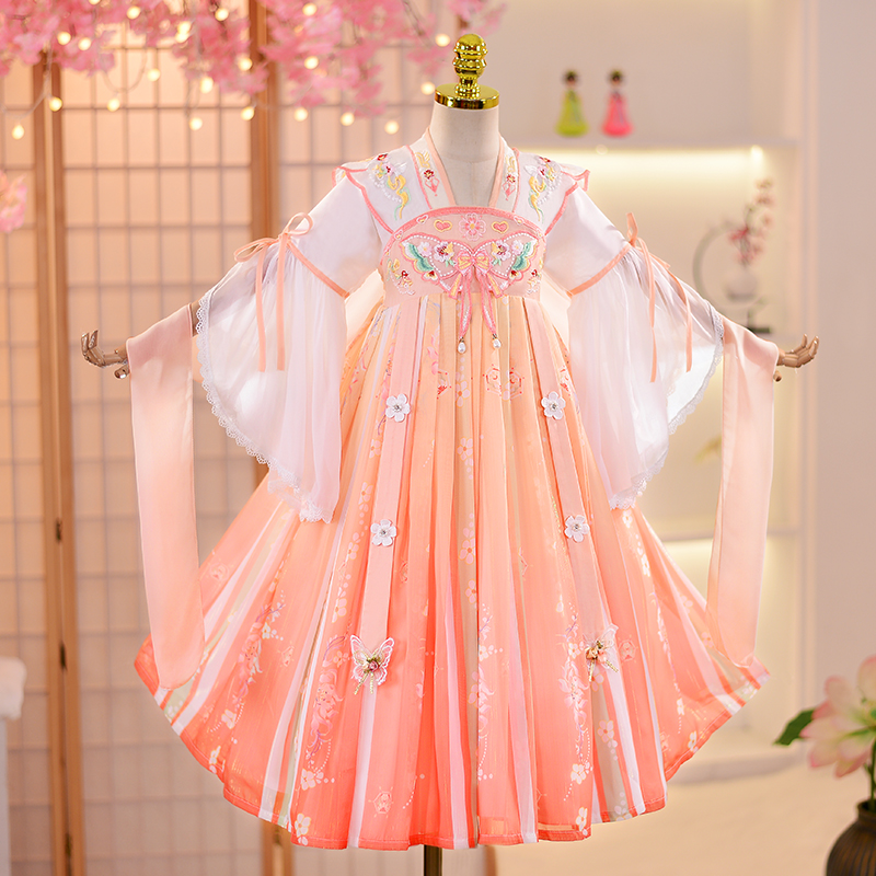 汉服女童2024新款春秋款连衣裙