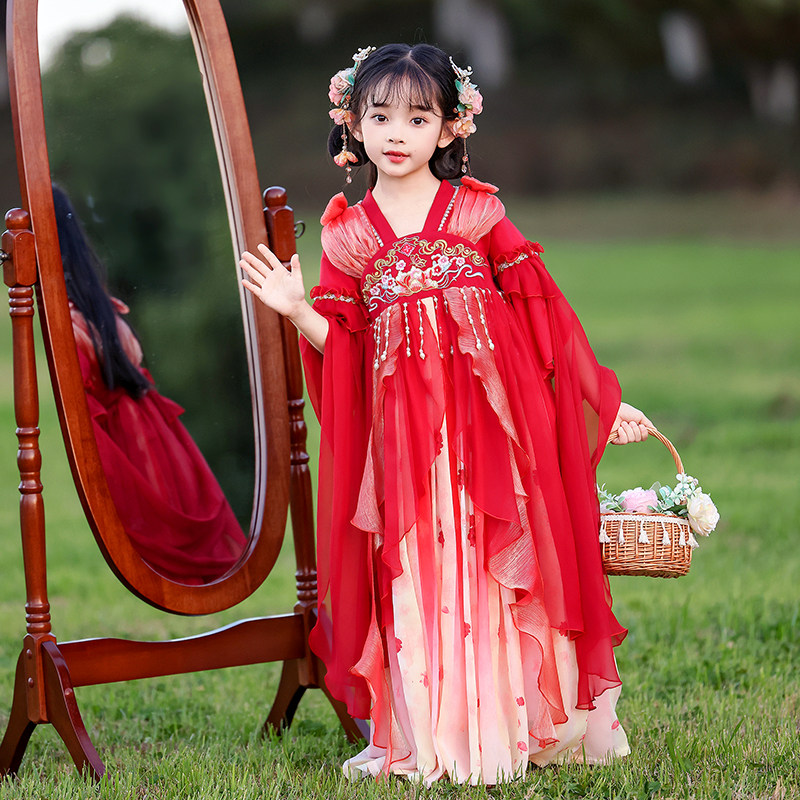 汉服女童中国风小女孩唐装裙子图片