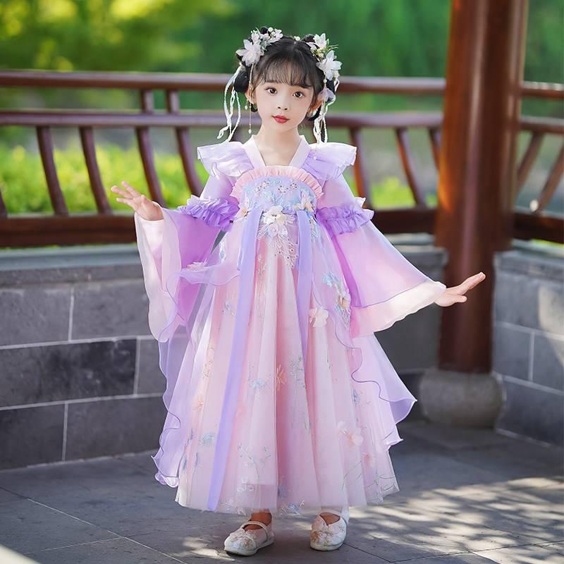 小女孩古装超仙古风裙子图片