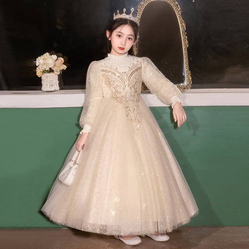 公主裙女童冬装花童婚纱礼服春秋