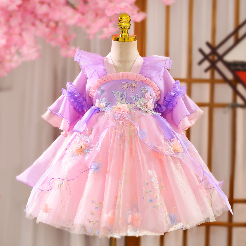 汉服女童2026新款夏季薄款儿童连衣裙夏新国风古装女唐装公主裙子