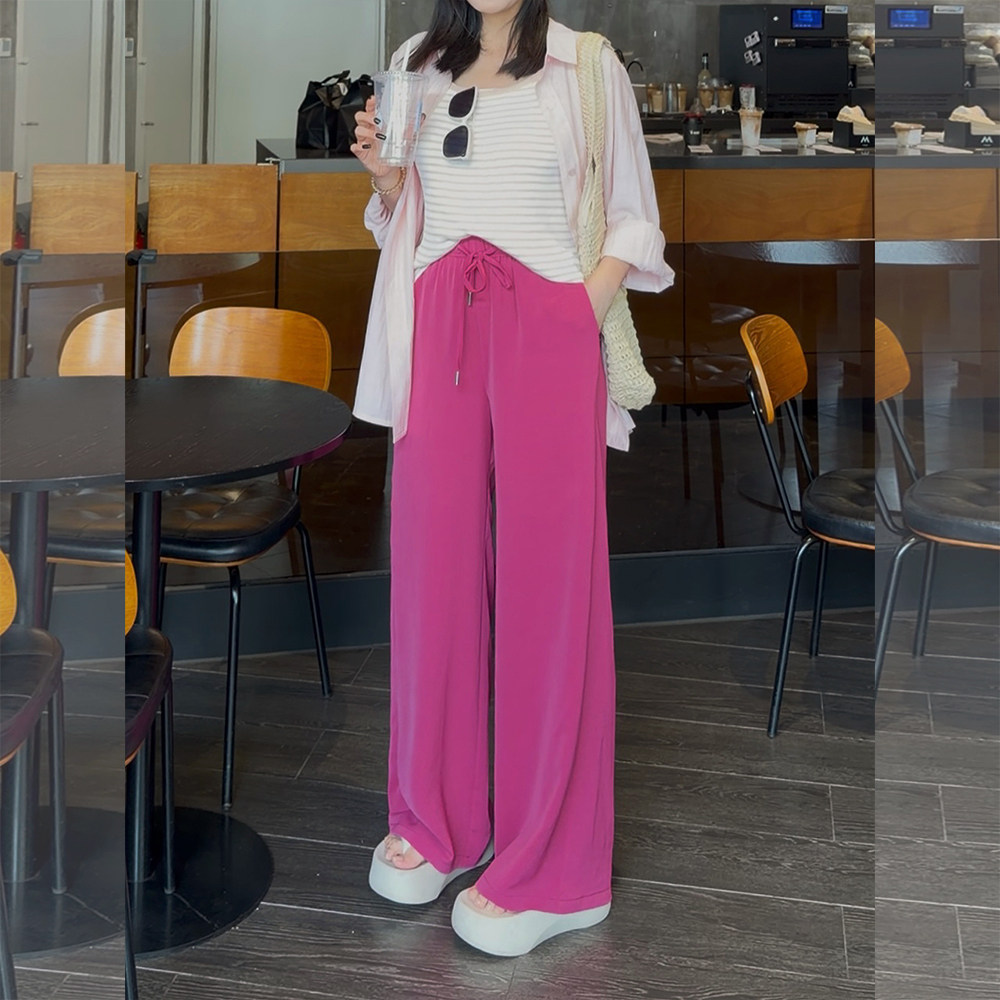 【2026夏上新】胖mm显瘦休闲阔腿裤拖地长裤200斤大码女装_525