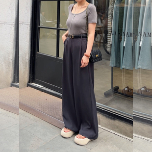 【2026夏上新】胖mm显瘦宽松薄款阔腿西装裤200斤大码女装_579