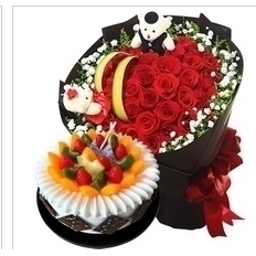 惠安县大润发东园镇崇武镇洛阳镇惠泉北路玫瑰生日蛋糕鲜花店同城