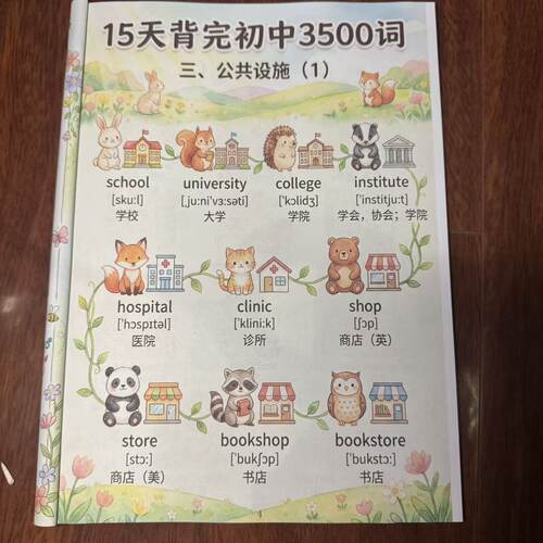 初中英语3500词15天牢记3500词汇趣味漫画合集笔记本