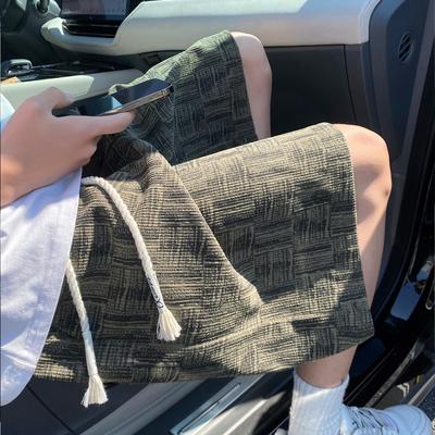 格纹满印短裤男夏季外穿潮牌