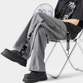 夏季 薄款 胖子大码 新中式 中国风盘扣裤 子男士 中国风休闲长裤 裤