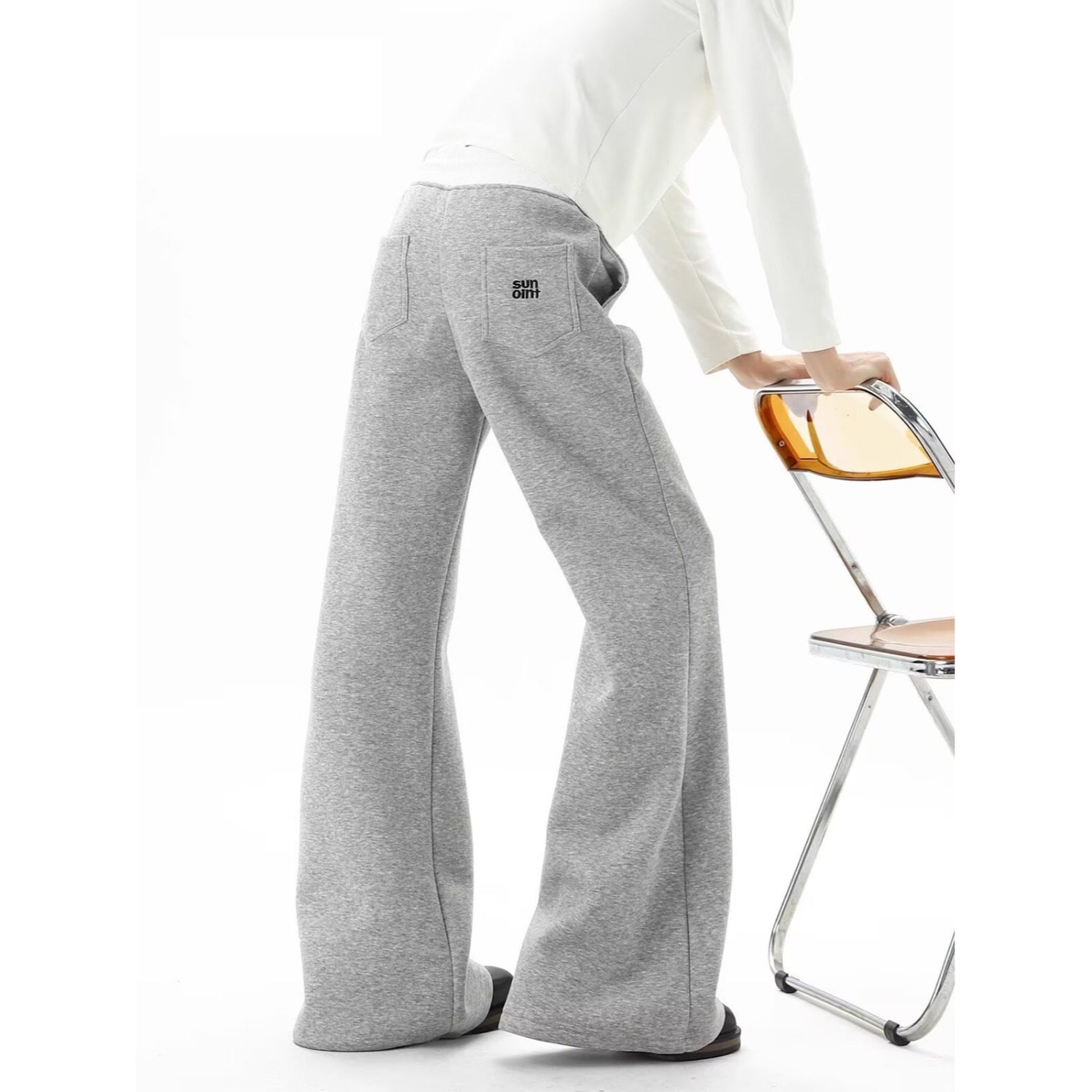 美式重磅运动卫裤男女冬复古微喇长裤潮牌双腰头休闲裤子垂坠感,男装,休闲裤,淘宝优惠券,粉丝福利购,淘宝优惠卷