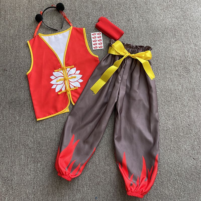 儿童哪咤衣服童话动漫万圣节cos哪吒服装全套男女童中国风卡通