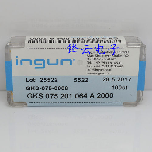 INGUN英钢针GKS075 201 064A2000（直上圆尖头）1.0mm测试针探针