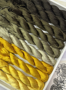 丝滑好梳绒！！固色升级金黄绿色无捻免劈蚕丝线非遗绒花线缠花