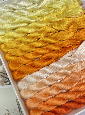 丝滑好梳绒！！升级6A橘黄色系无捻免劈蚕丝线非遗绒花线缠花专用