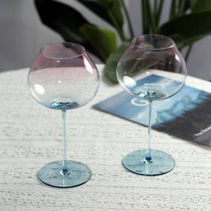 可尔海月蓝水晶勃艮第红酒杯